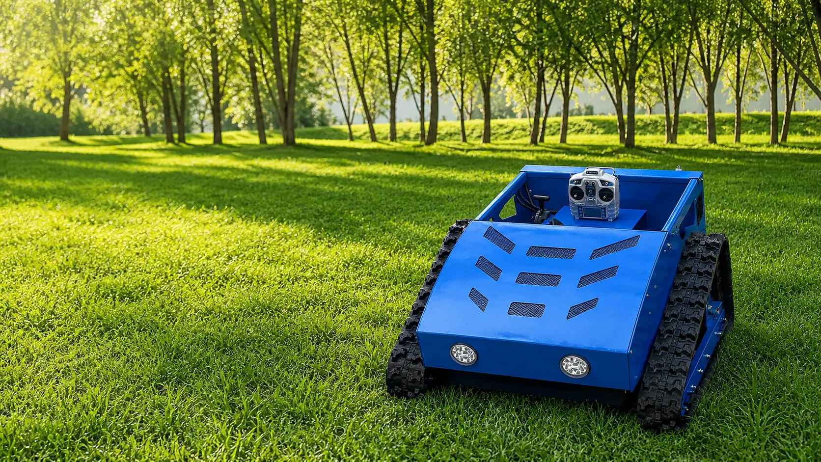 WondMower remote-control mower working on demanding terrain