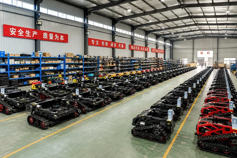 WondMower factory workshop — remote control lawn mower production line in Jining China